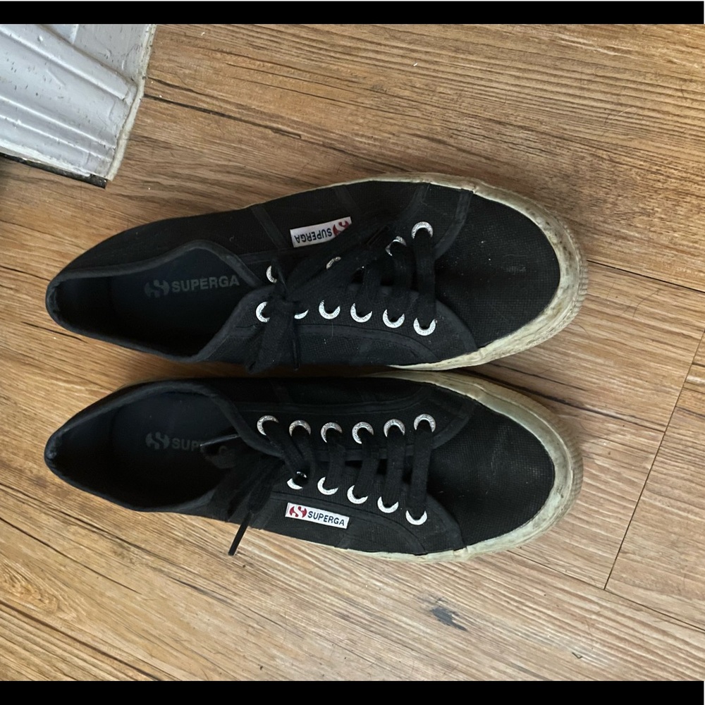 Black Superga sneakers